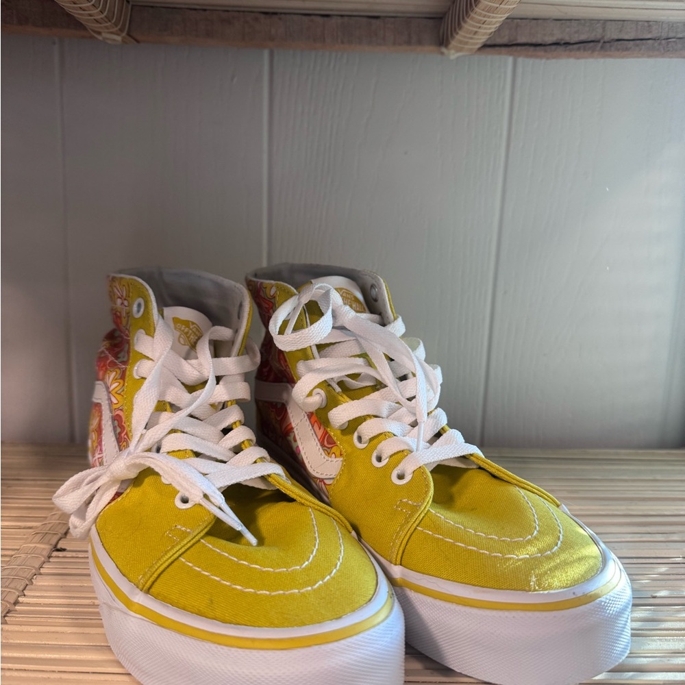 Vans Yellow Flower High-Top Sneakers